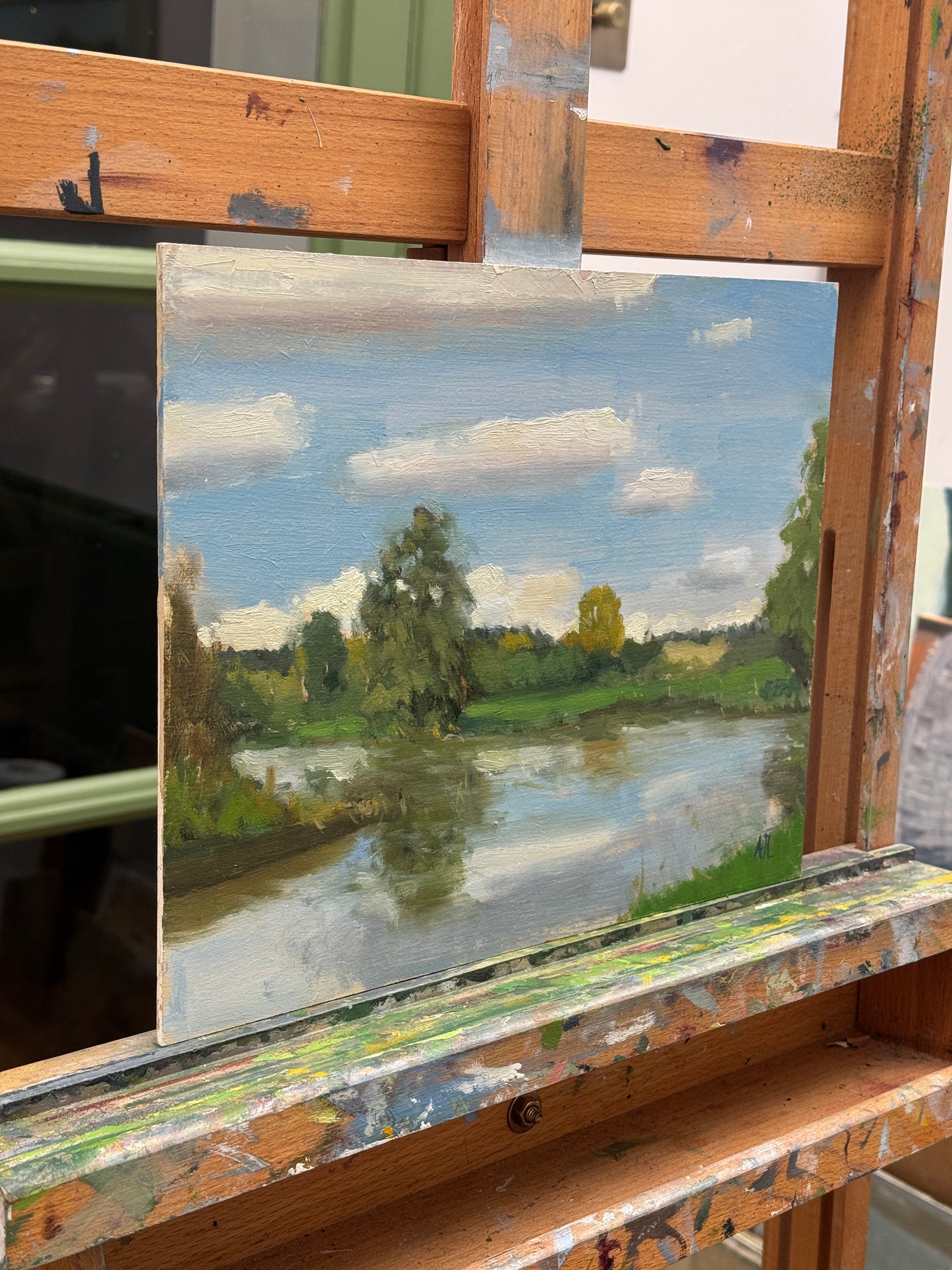 A side view of the original artwork.