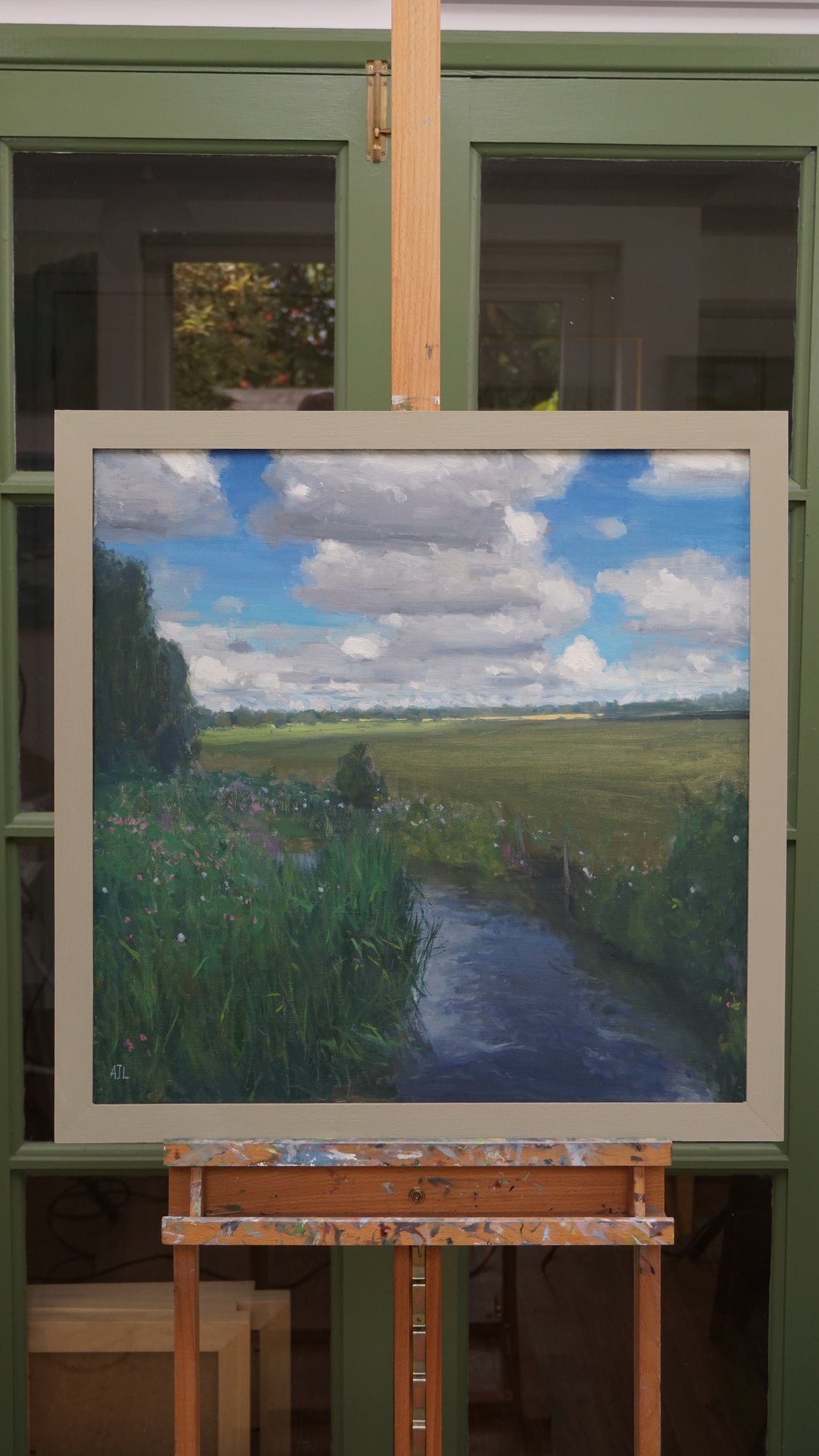 Another view of the framed painting.