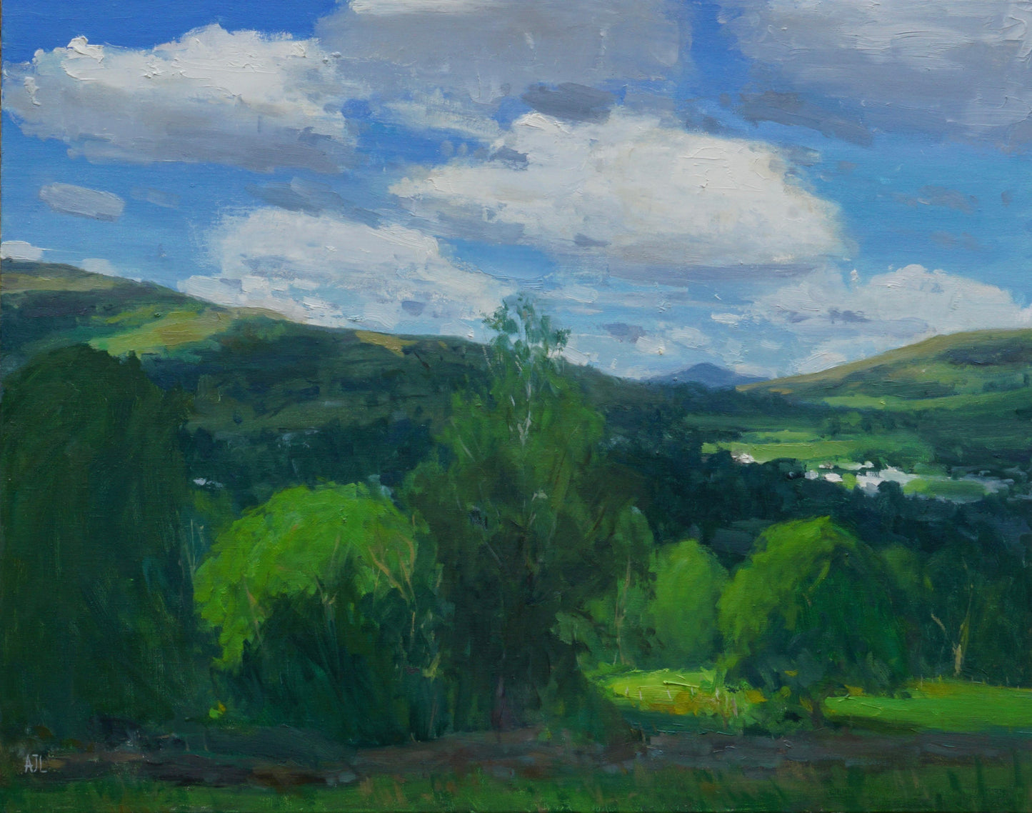 The original painting photographed in different lighting.