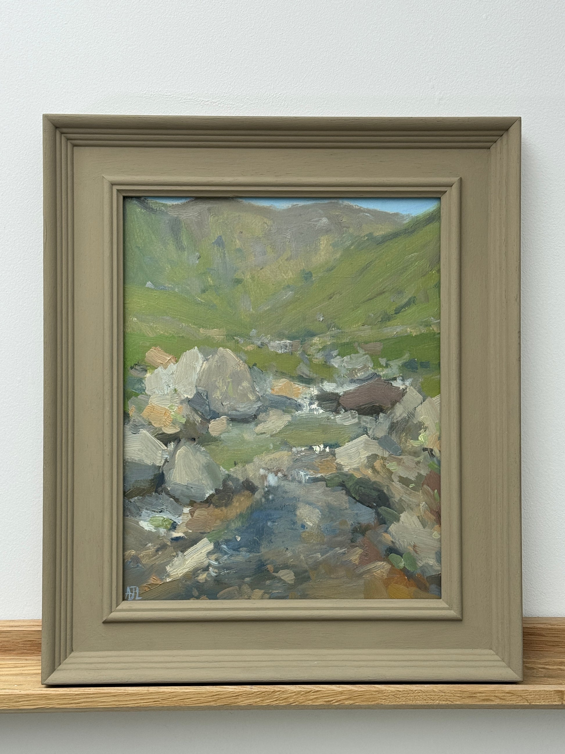 Framed oil painting.