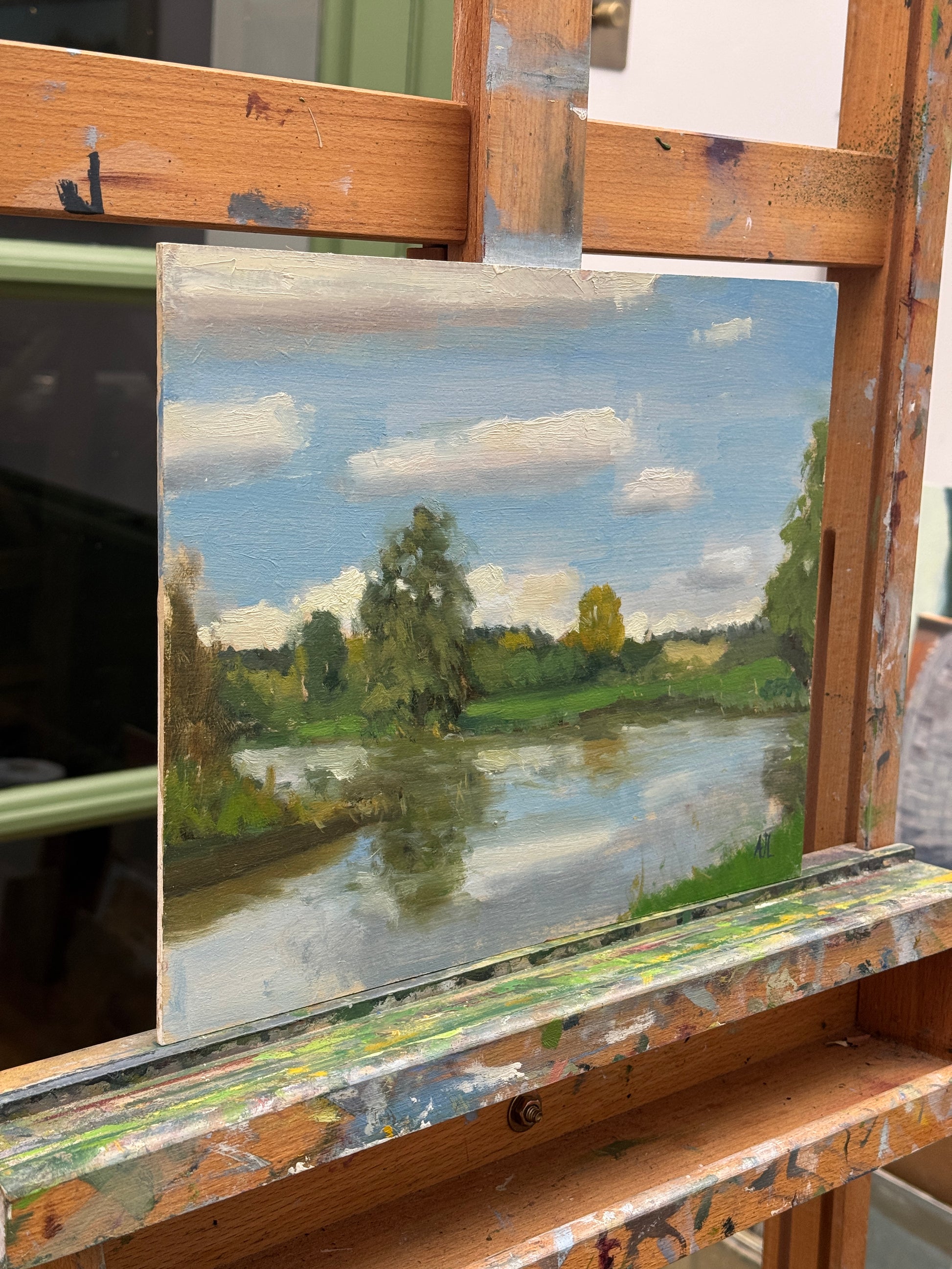 A side view of the original artwork.