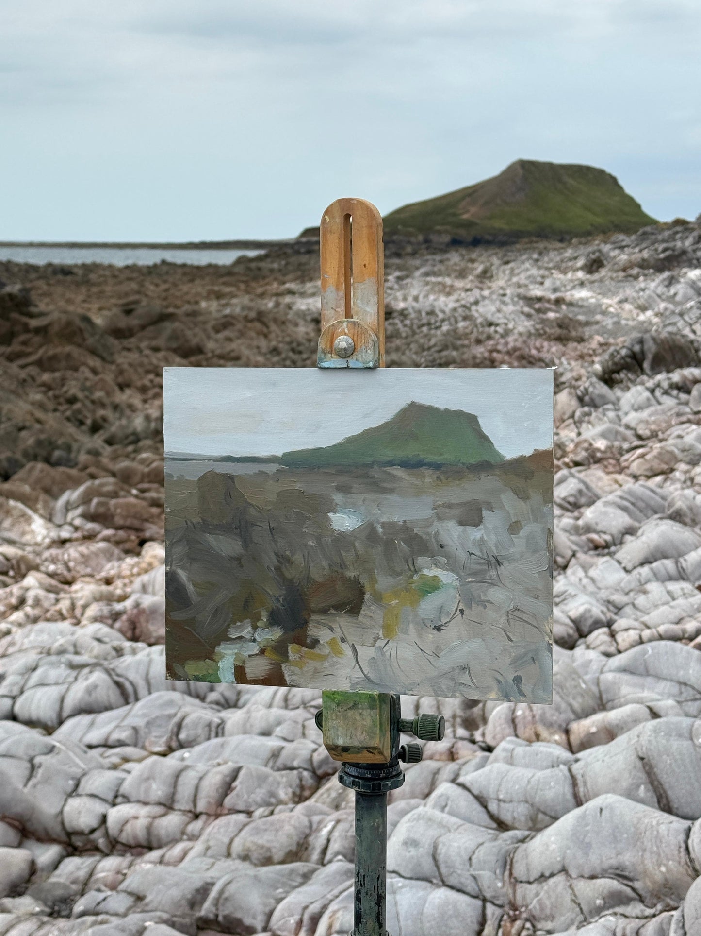 The original painting in progress, en plein air.