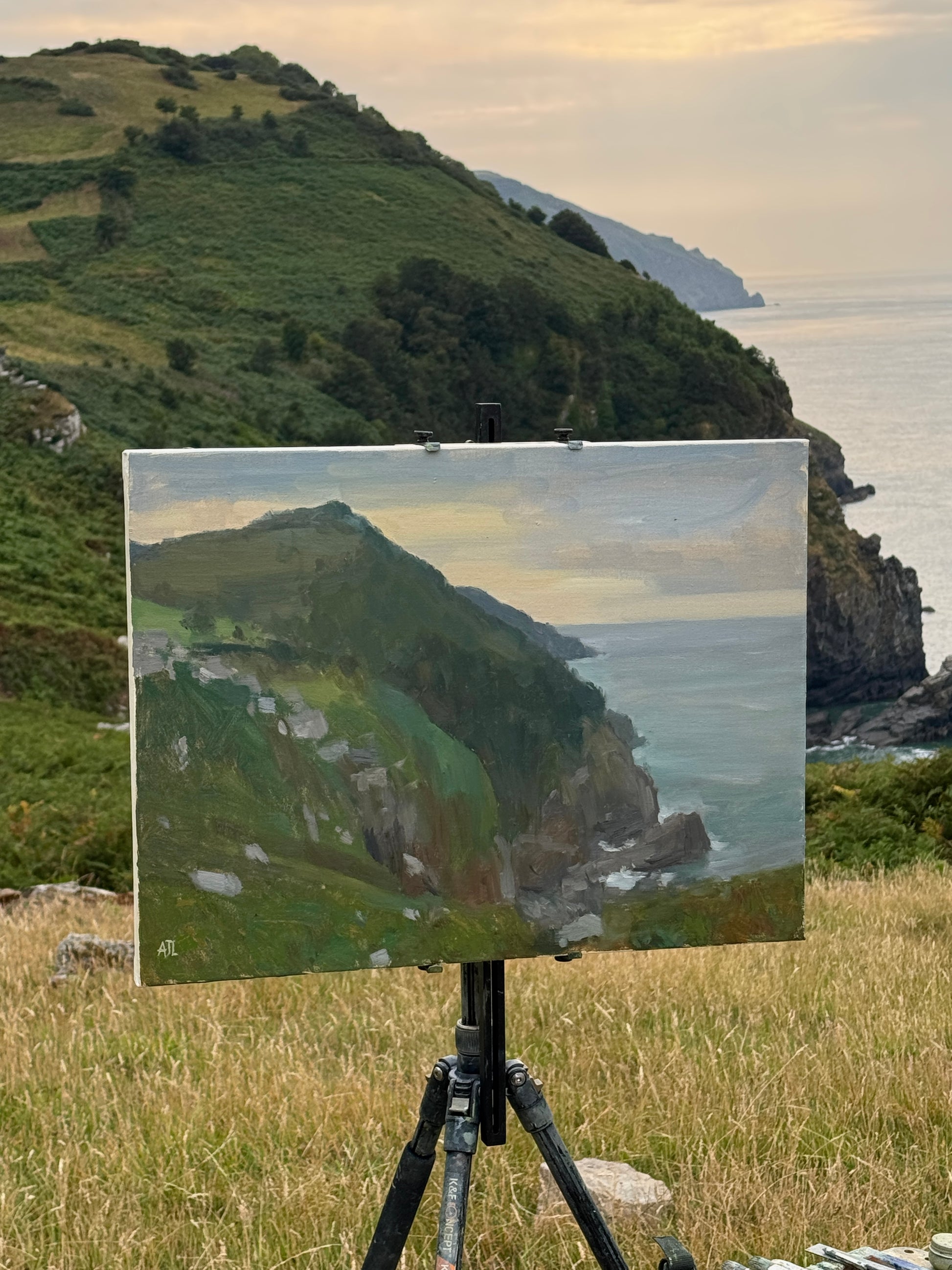 The painting en plein air.