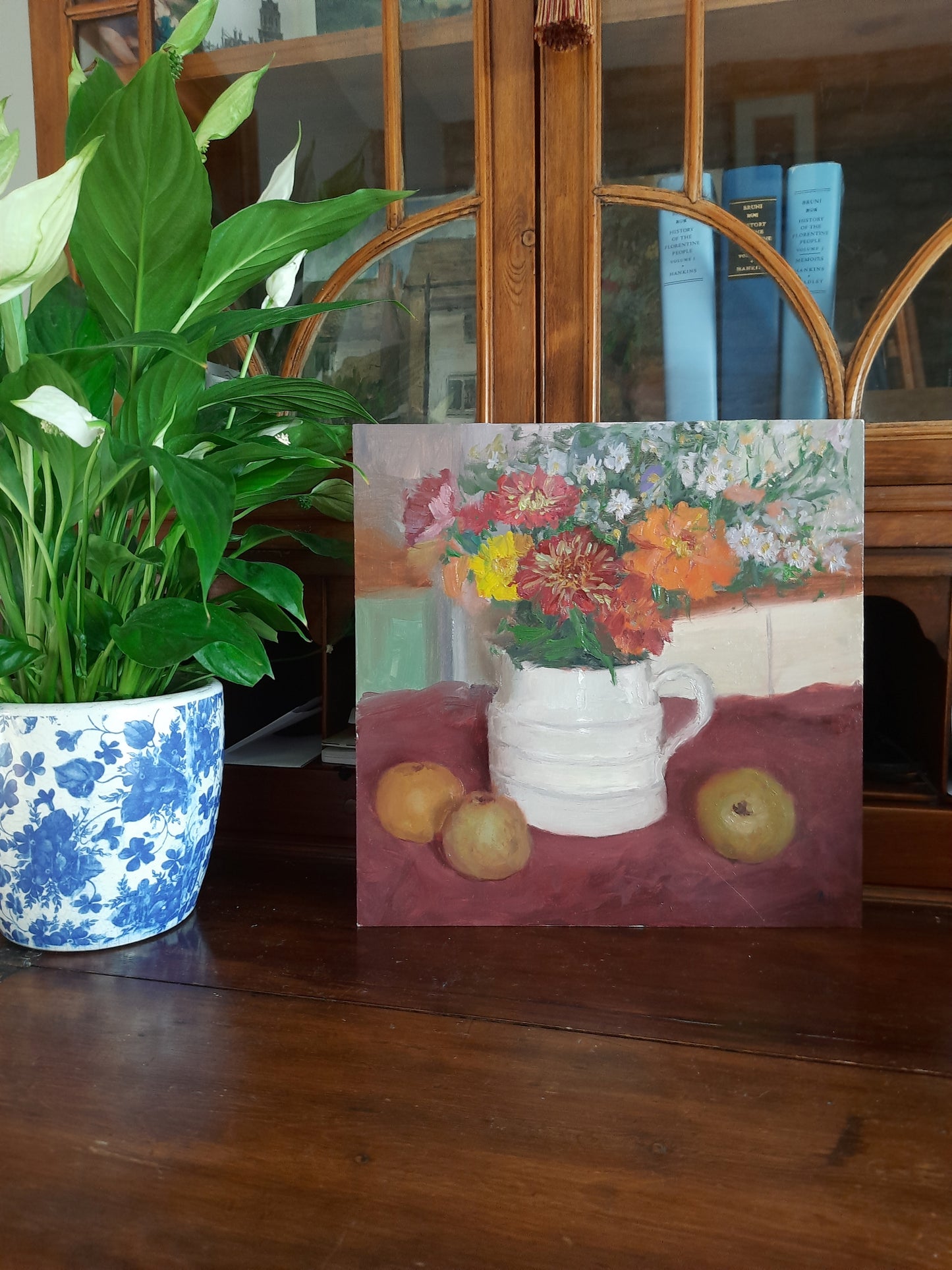 Still Life with Chrysanthemums, Daisies and Russets