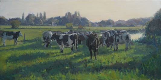 Cows in Evening Light by the Thames, Lechlade