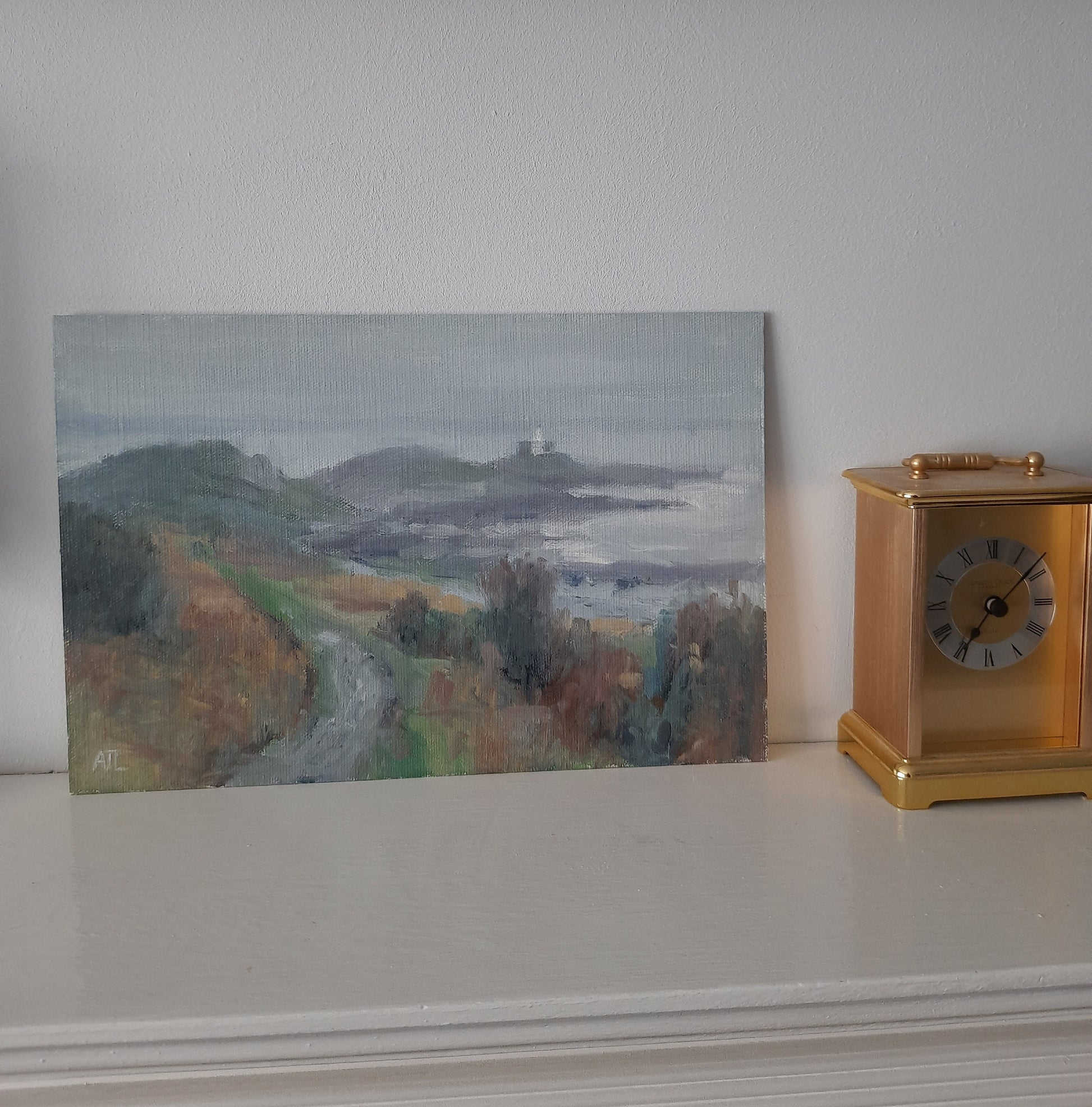 artwork of Mumbles Lighthouse near Swansea showing the area just after a storm